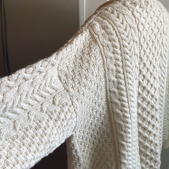 EUC Carraig donn cream wool button up sweater size L - Picture 8 of 13